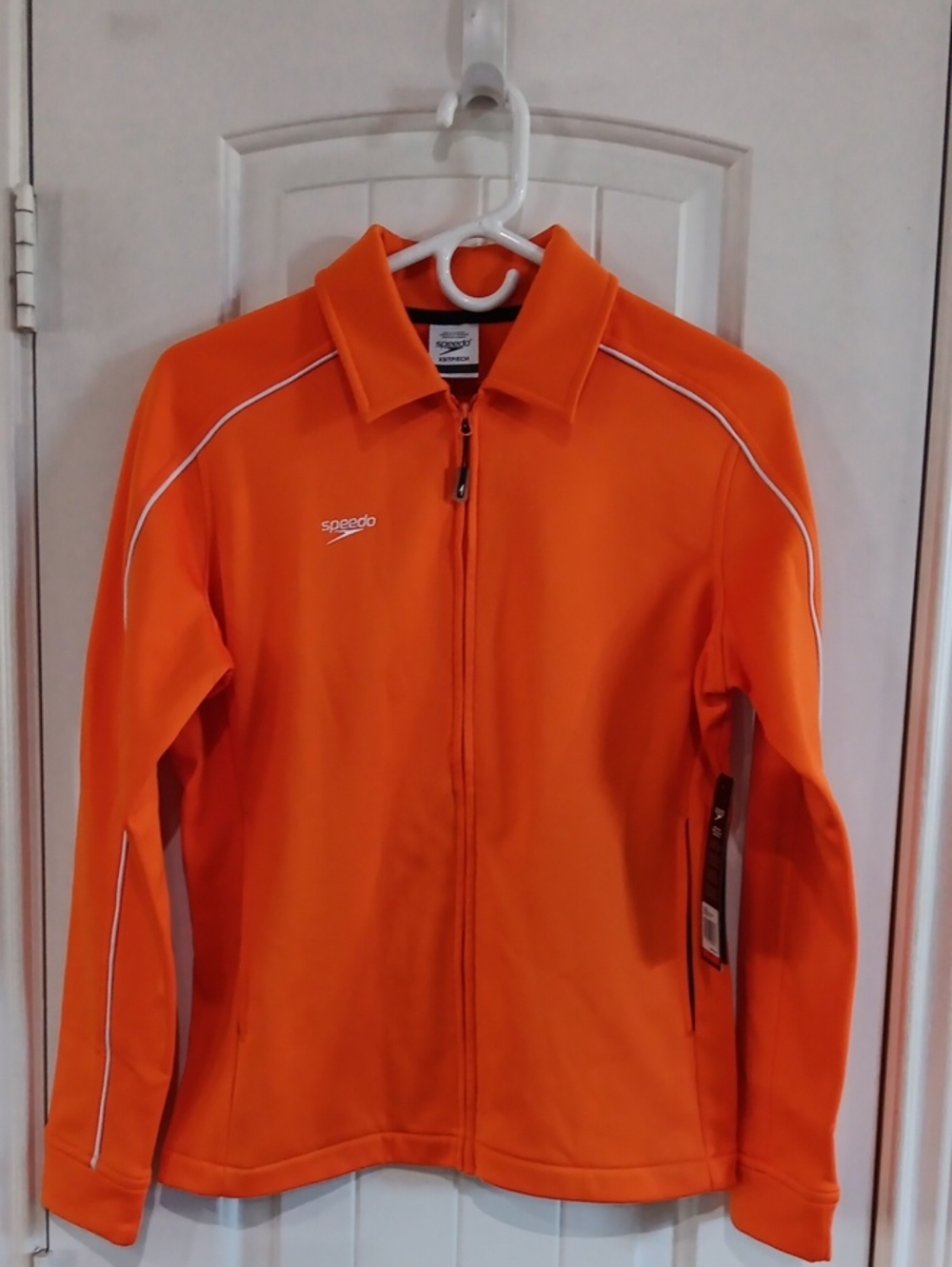 Speedo Orange Athletic Full-Zip Jacket with White Piping
